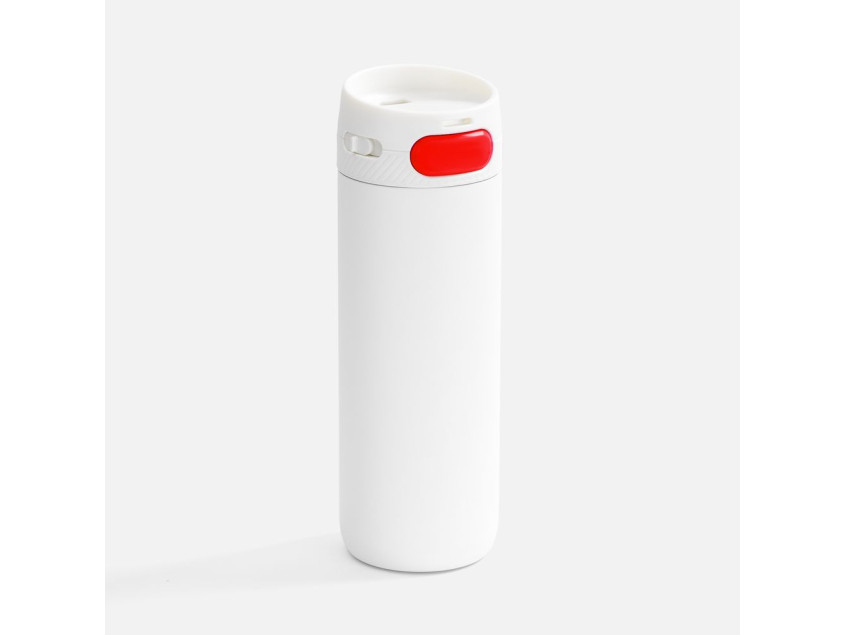Термостакан X1 с цветной кнопкой, белый с красным