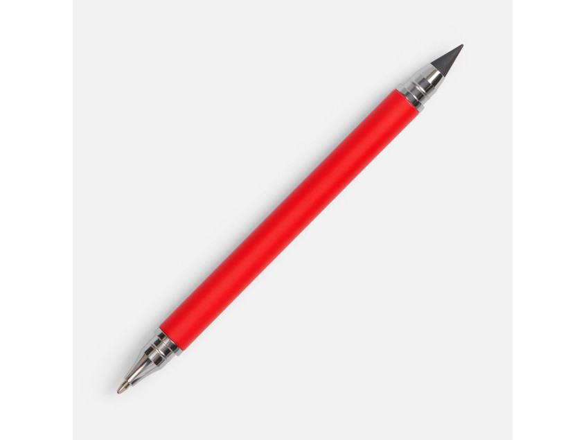 Ручка шариковая и вечный карандаш Diptych, ярко-красная