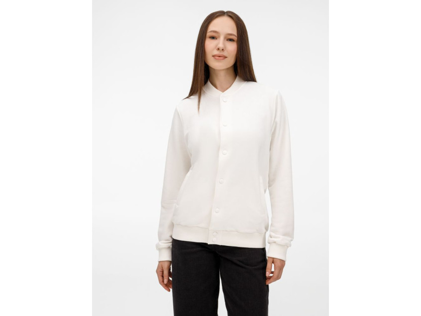 Бомбер унисекс Nuppu, молочно-белый