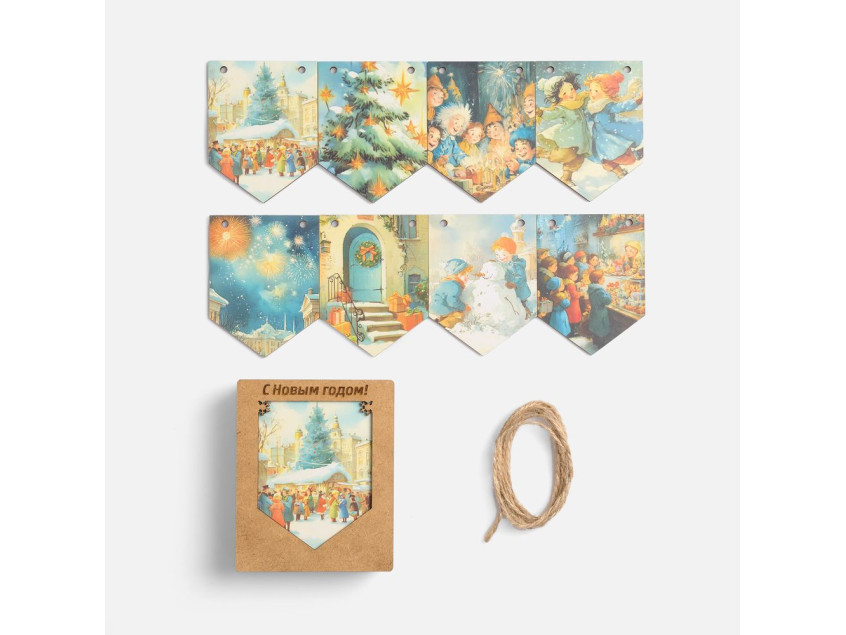 Деревянные флажки «Праздничные мотивы»