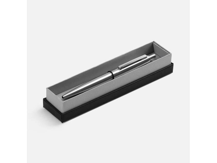 Ручка шариковая Poetica в футляре, серебристая