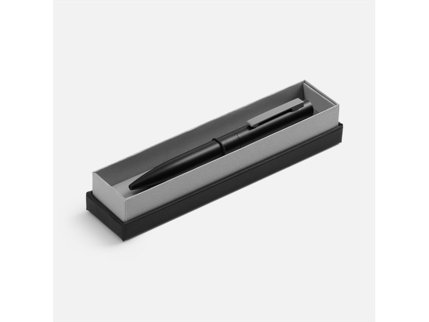 Ручка шариковая Inkolor в футляре, черная с серым