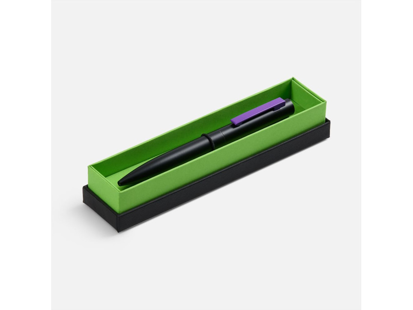 Ручка шариковая Inkolor в футляре, черная с фиолетовым