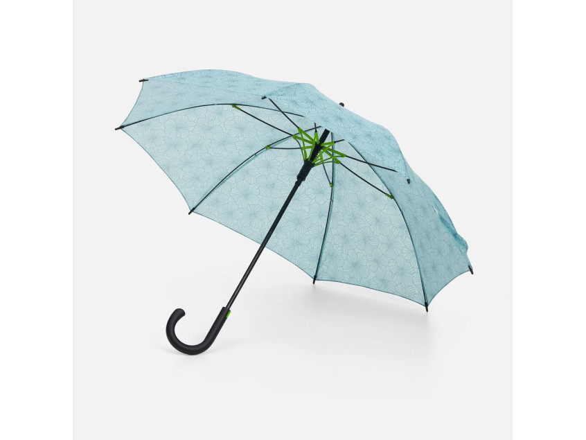 Зонт-трость Undercolor с полной запечаткой на заказ, с зелеными спицами