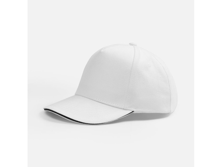Бейсболка Classic 2.0, белая с темно-синим кантом