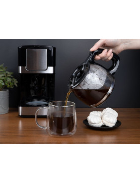Электрическая кофеварка DayDriver, черно-серебристая