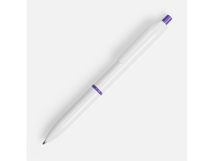 Ручка шариковая Bright Pop, белая с фиолетовым