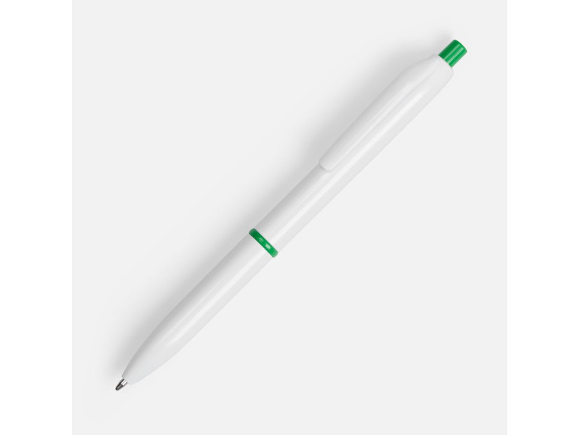Ручка шариковая Bright Pop, белая с зеленым