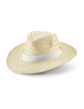 Шляпа Verda, бежевая с белой лентой