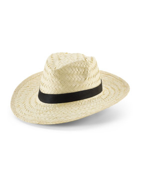 Шляпа Verda, бежевая с черной лентой