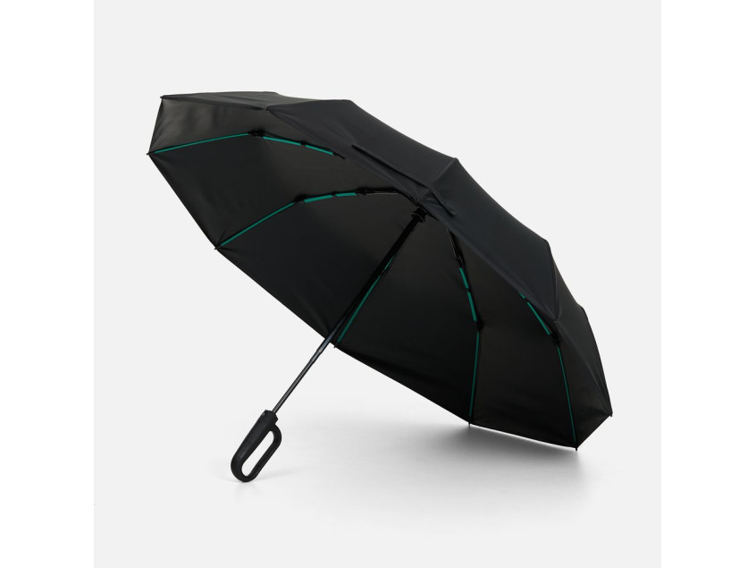 Зонт складной Skymate с УФ-защитой и ручкой-карабином, черный