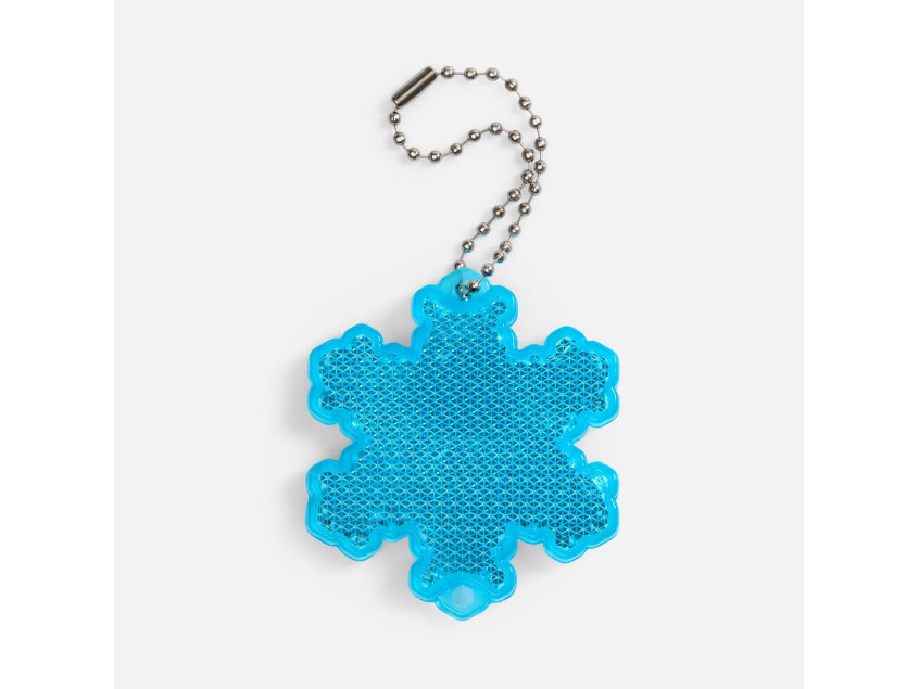 Пешеходный светоотражатель с цепочкой «Снежинка», синий