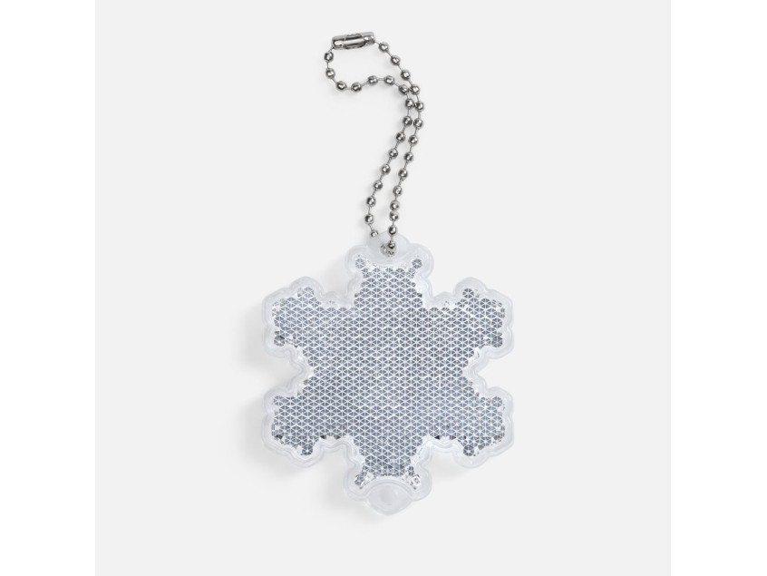 Пешеходный светоотражатель с цепочкой «Снежинка», белый