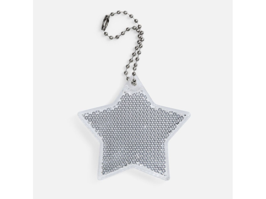 Пешеходный светоотражатель с цепочкой «Звезда», белый