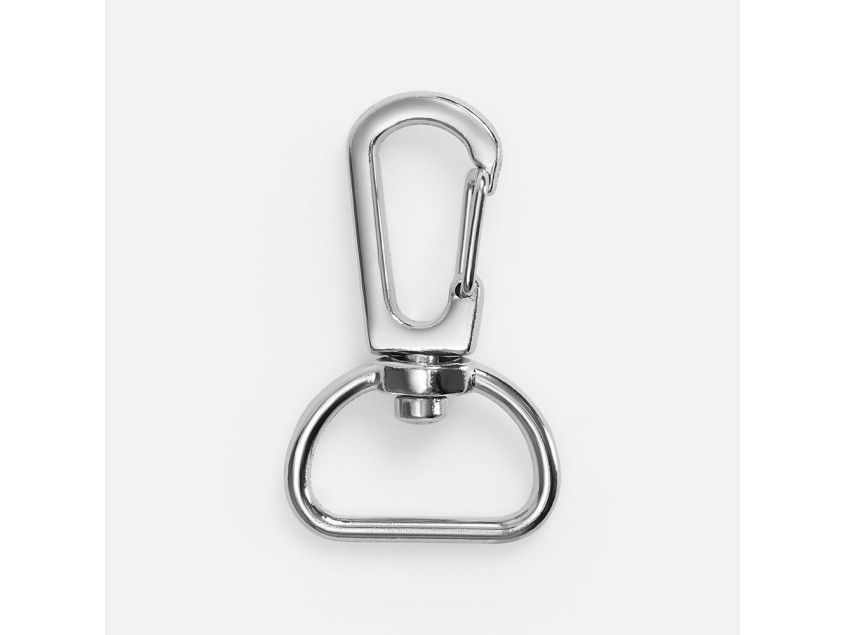 Застежка-карабин Snap hook, M, серебристая (хром)