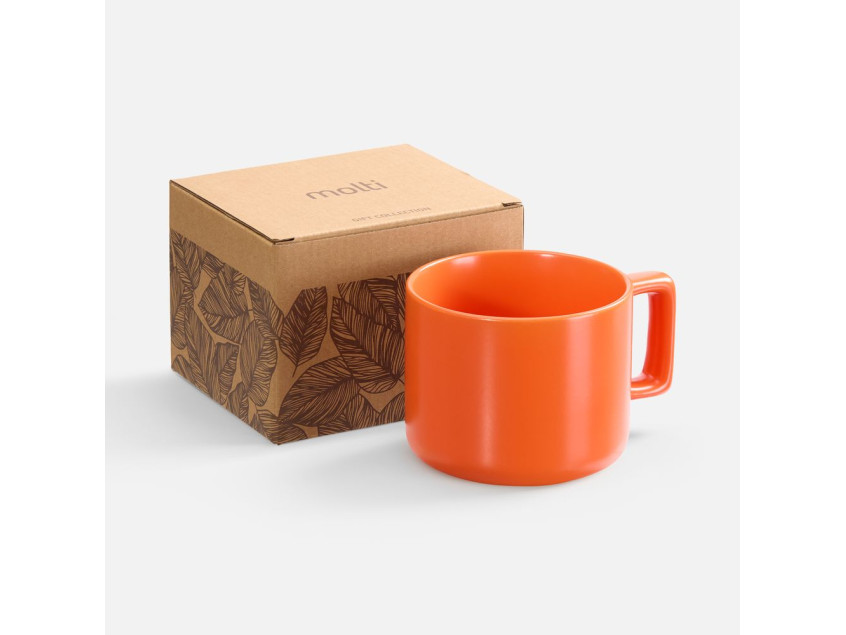 Чашка Jumbo в коробке матовая, оранжевая