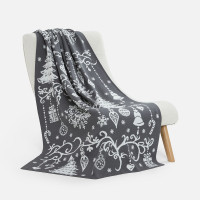 Плед Adventino, темно-серый с молочным Плед Adventino, темно-серый с молочным