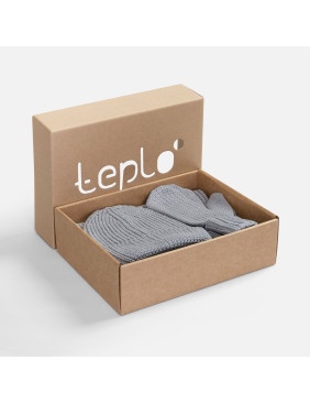 Набор Nordkyn Full Set с шарфом, светло-серый меланж