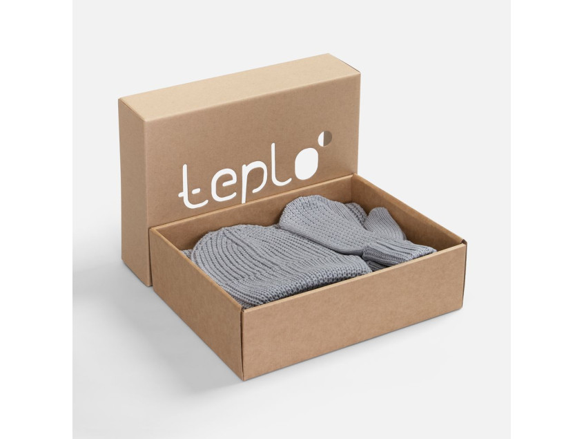 Набор Nordkyn Full Set с шарфом, светло-серый меланж