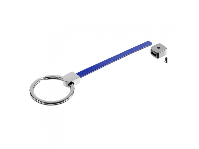 Элемент брелка-конструктора «Хлястик с кольцом и зажимом», синий