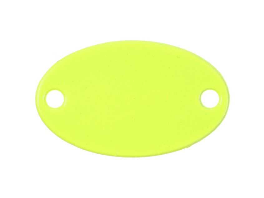 Шильдик металлический Alfa Oval, желтый неон