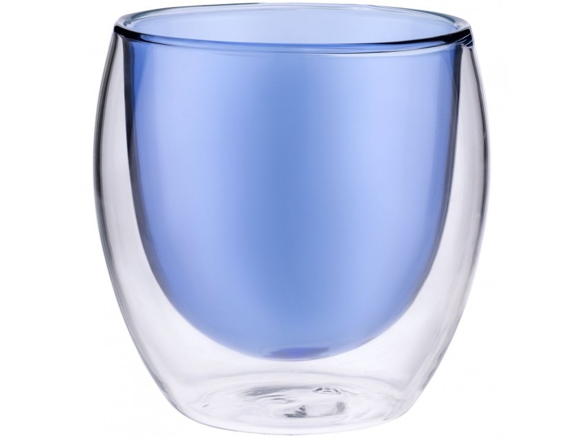 Стакан с двойными стенками Glass Bubble, синий