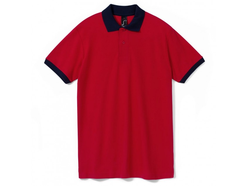 Рубашка поло Prince 190, красная с темно-синим