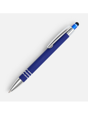 Ручка шариковая Sansen Soft Touch со стилусом, синяя