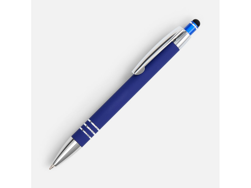 Ручка шариковая Sansen Soft Touch со стилусом, синяя
