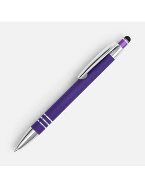Ручка шариковая Sansen Soft Touch со стилусом, фиолетовая