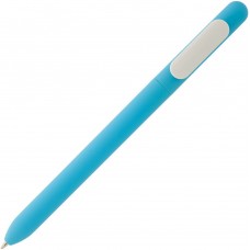 Ручка шариковая Slider Soft Touch, голубая с белым