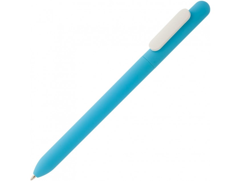 Ручка шариковая Slider Soft Touch, голубая с белым
