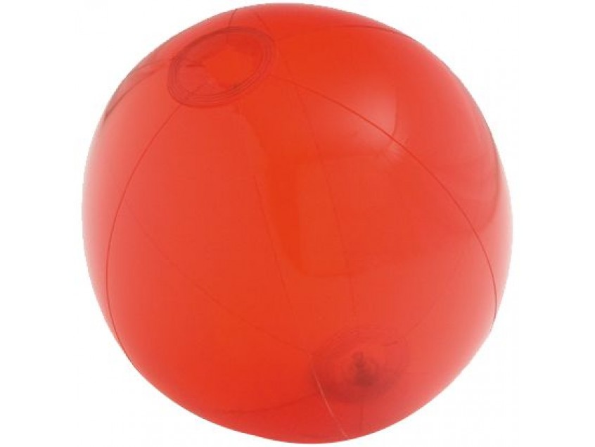 Надувной пляжный мяч Sun and Fun, полупрозрачный красный