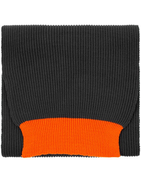 Шарф Snappy, темно-серый (антрацит) с оранжевым