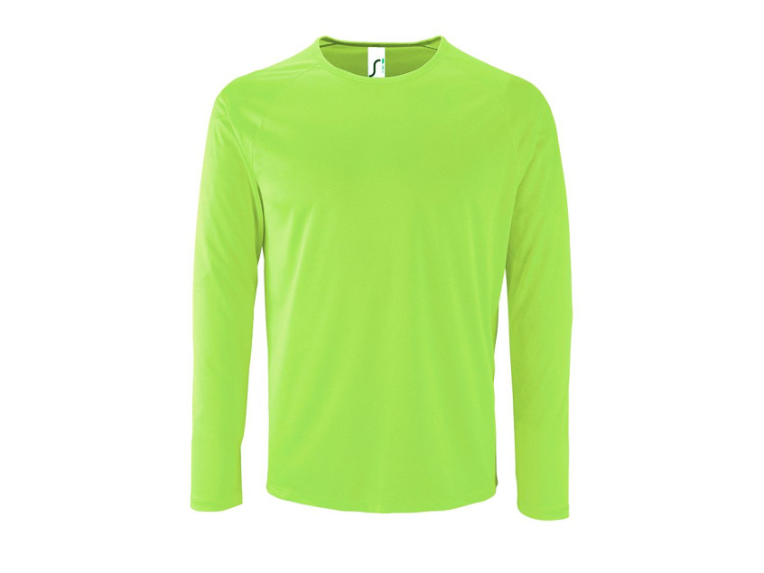 Футболка с длинным рукавом SPORTY LSL MEN, неоново-зеленая