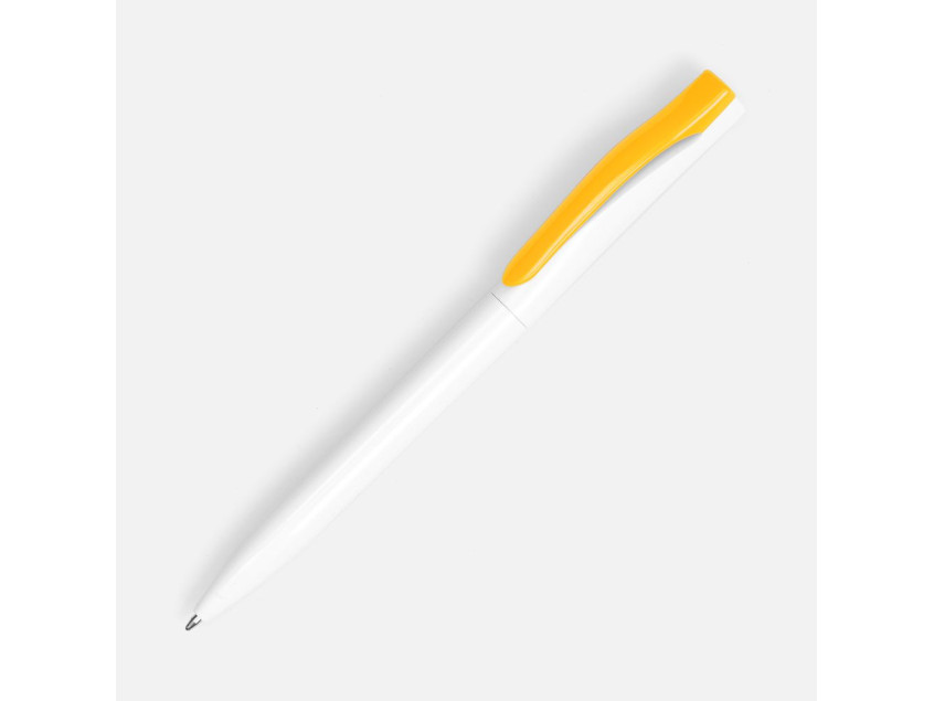 Ручка шариковая Pin, белая с желтым