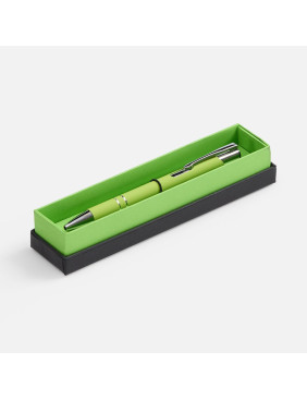 Ручка шариковая Keskus Soft Touch в футляре, зеленое яблоко