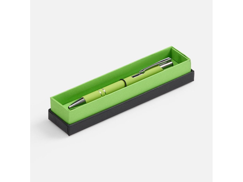 Ручка шариковая Keskus Soft Touch в футляре, зеленое яблоко