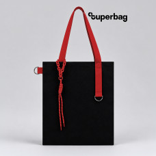 Набор Superbag Red accent: шоппер с обвесом (чёрный с красным)