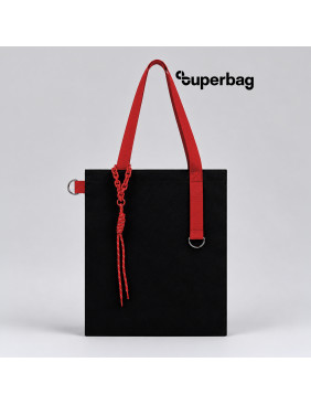 Набор Superbag Red accent: шоппер с обвесом (чёрный с красным)