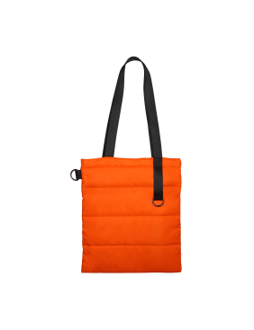 Шоппер Superbag Bubble, стёганый, без застёжки (оранжевый с черным)