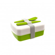 Ланч-бокс Lunch Green Line со столовыми приборами (салатовый)