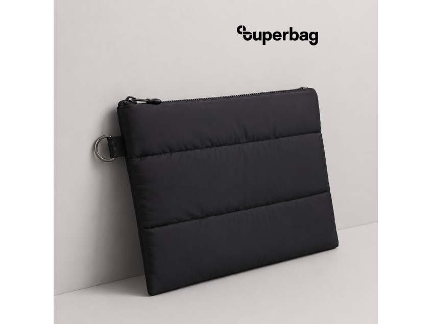 Чехол для ноутбука Superbag Bubble, стёганый, на молнии (черный)