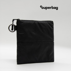 Органайзер для мелочей Superbag Bubble, стёганый, на молнии, с креплением на кольцо-карабин (черный)