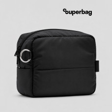 Несессер Superbag Bubble, стёганый, на молнии, с креплением на кольцо-карабин (черный)