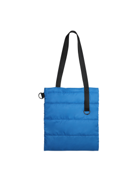 Шоппер Superbag Bubble, стёганый, без застёжки (голубой с черным)