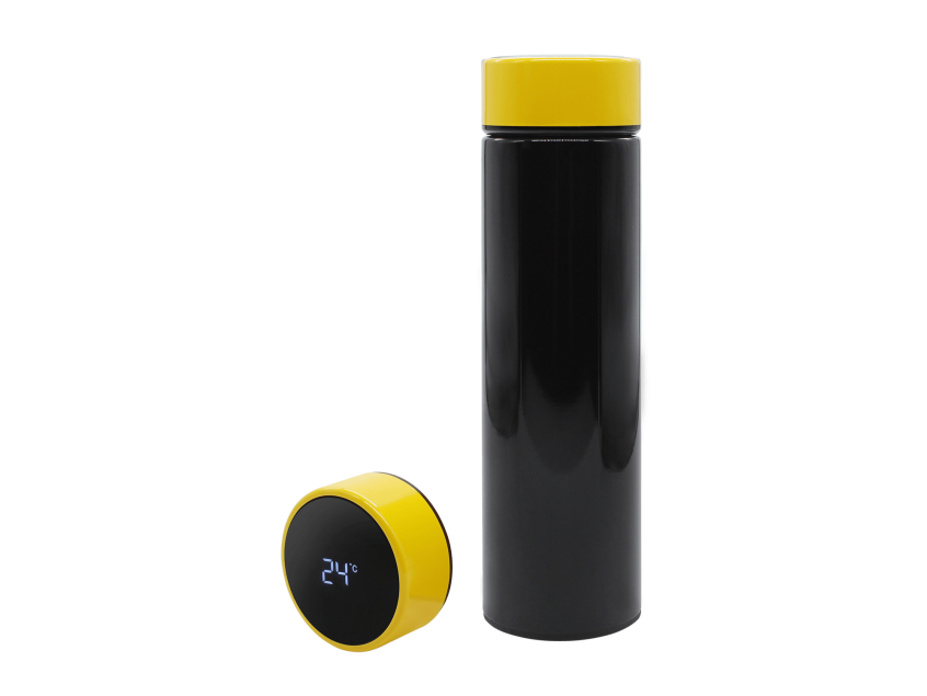 Термос Reactor duo black с датчиком температуры (черный с желтым)
