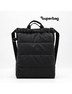 Рюкзак Superbag Bubble, стёганый, с внутренним карманом и креплением (карабин) (черный)