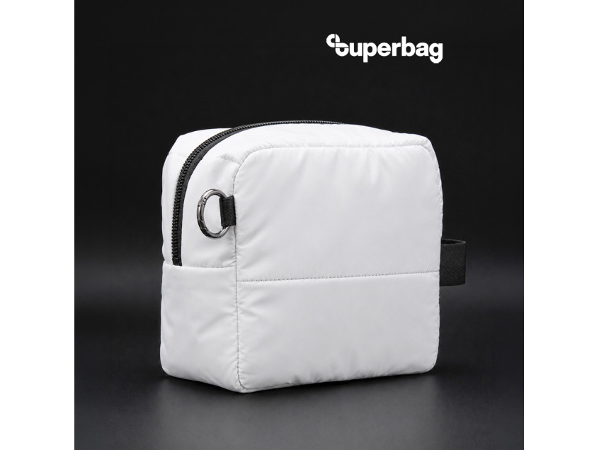 Несессер Superbag Bubble, стёганый, на молнии, с креплением на кольцо-карабин (белый)