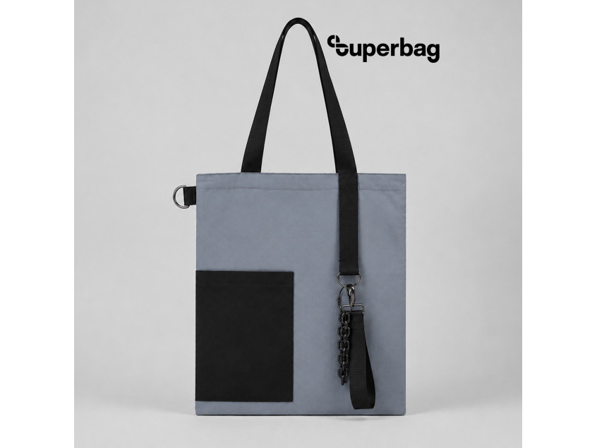 Набор Superbag Color kit: шоппер с обвесом (серый с чёрным)